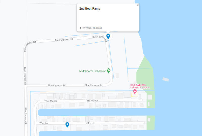 Map to 2nd Boat Ramp